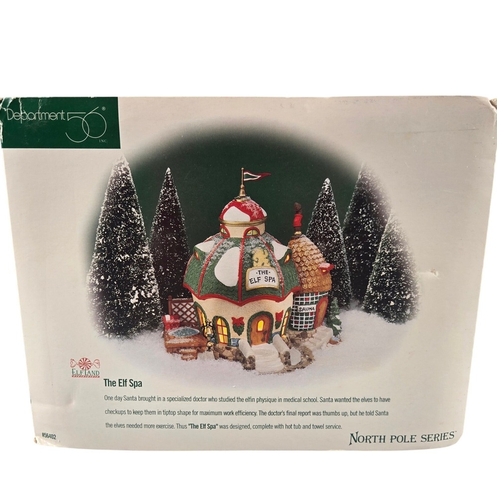 Department 56 North Pole Series Elf Spa Village House 1998 Christmas Village
